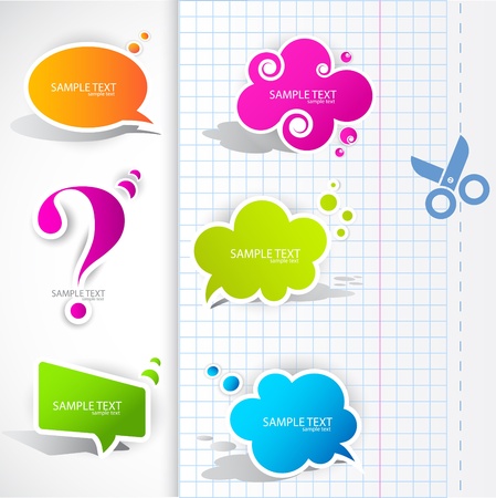 Colorful paper bubble for speechのイラスト素材