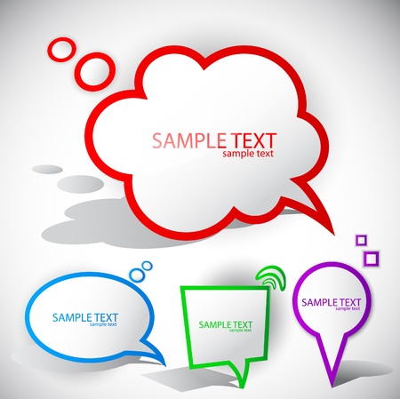 Colorful paper bubble for speechのイラスト素材