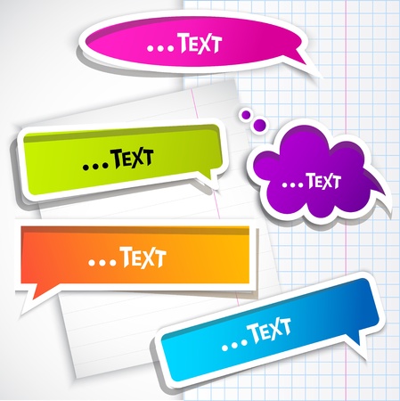 Colorful paper bubble for speechのイラスト素材