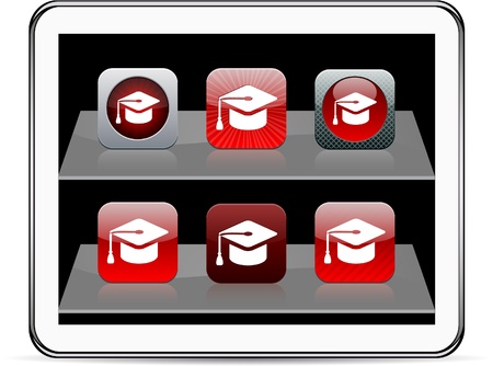 Graduation Set of apps icons. Vector illustration doesn't contain transparency and other effects. EPS8 Only. 
のイラスト素材