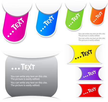 Colorful paper bookmarks. Vector set のイラスト素材