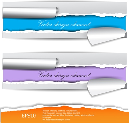Torn paper banners with space for textのイラスト素材