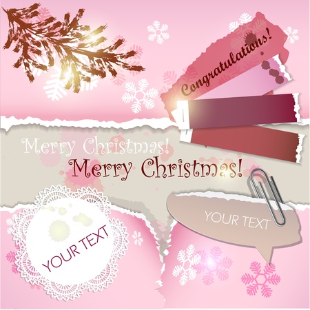 Colorful little notes with space for text. Christmas designのイラスト素材