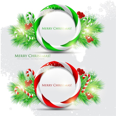 Abstract glossy speech bubble with Christmas candy. Vector backgroundのイラスト素材