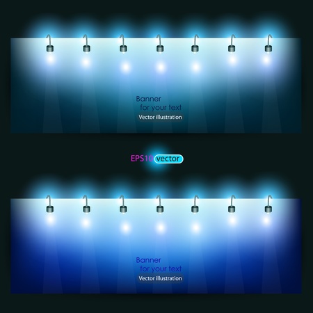 Empty banner  for product advertising with lightingのイラスト素材