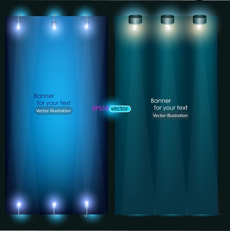 Empty banner for product advertising with lightingのイラスト素材