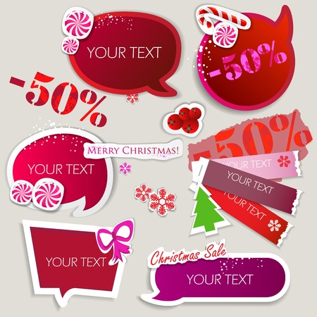 Paper bubbles for speech. Christmas Saleのイラスト素材