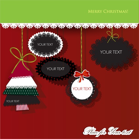 Elegant christmas background with paper bubblesのイラスト素材
