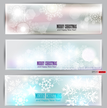 Set of elegant winter banners. Vector  illustrationのイラスト素材