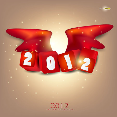 Greeting card. 2012 year of Dragon.のイラスト素材