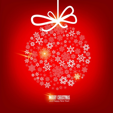Christmas ball made from snowflakes. Christmas backgroundのイラスト素材