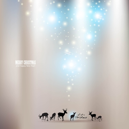 Beautiful Christmas background with reindeer and place for text.のイラスト素材