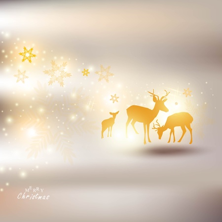 Beautiful Christmas background with reindeer and place for text.のイラスト素材