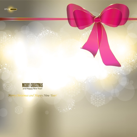 Elegant Christmas background with ribbon and place for text. Vector Illustration.のイラスト素材