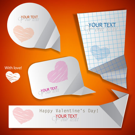 Paper speech bubble. Valentine's Day. Vector illustrationのイラスト素材
