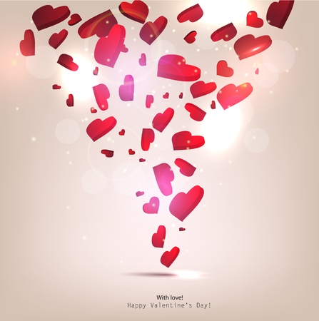 Beautiful vector background with hearts. Valentineのイラスト素材