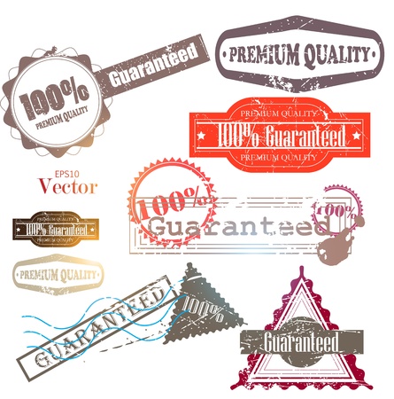 Set of Superior Quality and Satisfaction Guarantee Badges, Labels, Tags. Retro vintage styleのイラスト素材