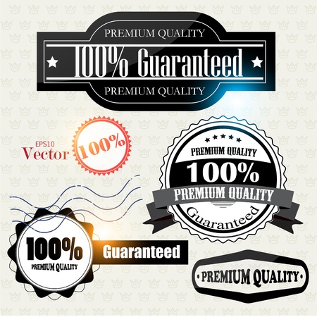 Set of Superior Quality and Satisfaction Guarantee Badges, Labels, Tags. Retro vintage styleのイラスト素材