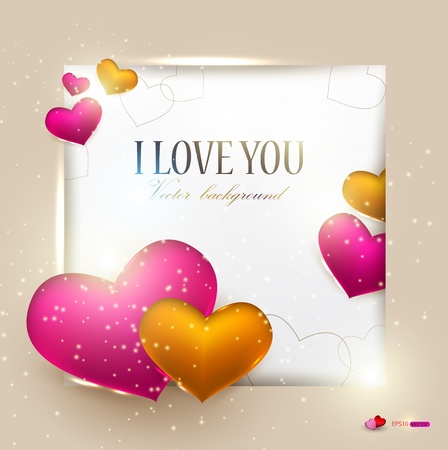 Beautiful background with hearts and place for text. Valentineのイラスト素材