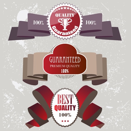 Set of Superior Quality and Satisfaction Guarantee Badges, Labels, Tags. Retro vintage styleのイラスト素材