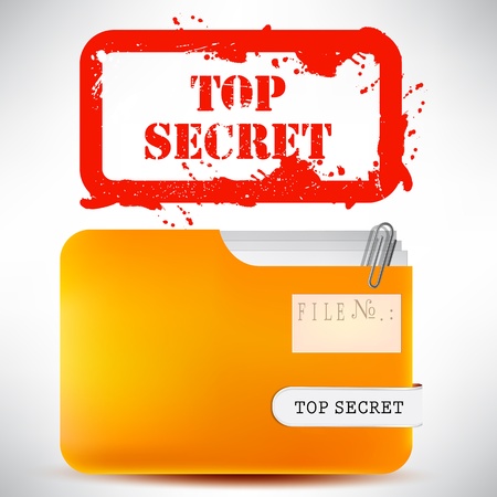 Folder with documents stamped "Top Secret"のイラスト素材