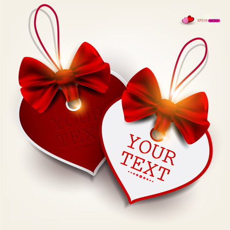 Set of bubbles, stickers, labels, tags  Shape of hearts のイラスト素材