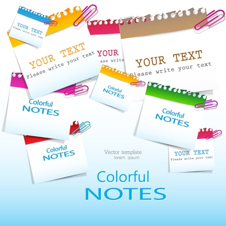 Colorful paper notes with place for textのイラスト素材
