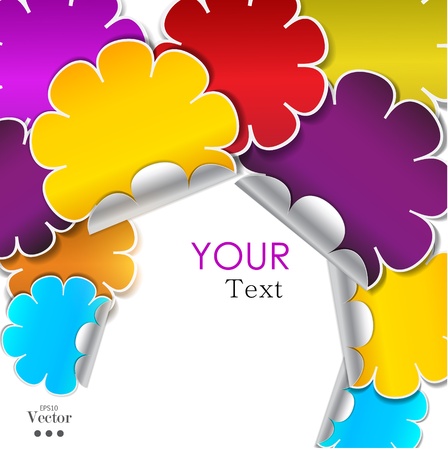 Colorful background made from stickers with place for text  のイラスト素材