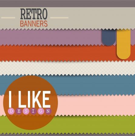 Set of colorful retro bannersのイラスト素材
