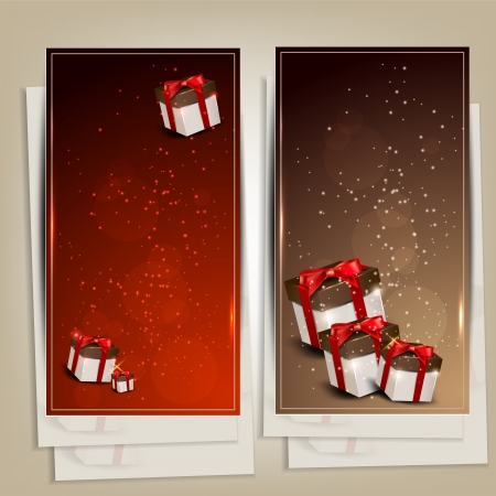 Set of holiday banners with gifts のイラスト素材