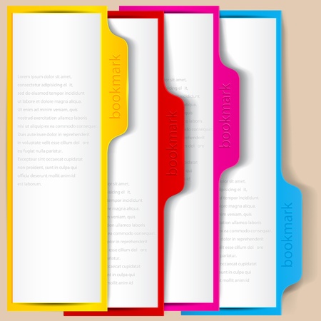Colorful bookmarks and banners with place for textのイラスト素材