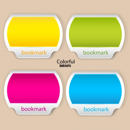 Colorful bookmarks and banners with place for textのイラスト素材
