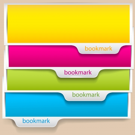 Colorful bookmarks and banners with place for textのイラスト素材