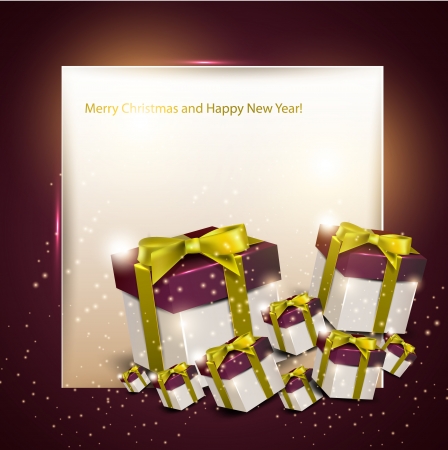 Elegance background with Christmas giftsのイラスト素材