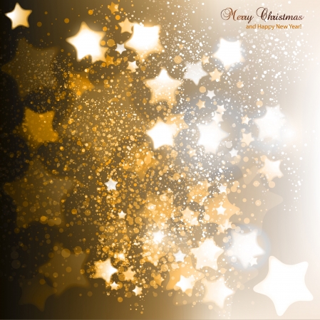 Elegant Christmas background with golden stars. Vector illustrationのイラスト素材