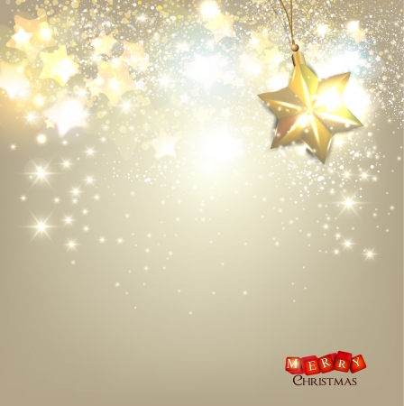 Elegant Christmas background with golden stars and place for text. のイラスト素材