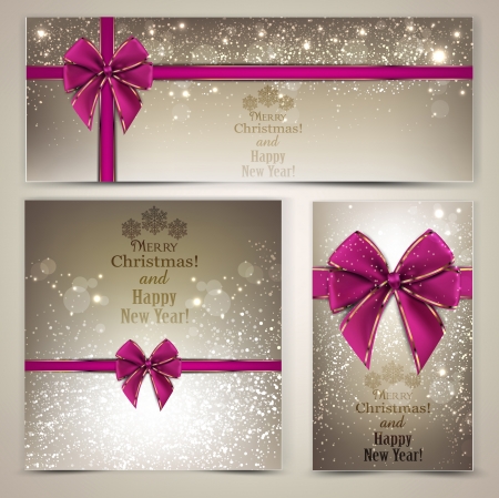 Greeting cards with beautiful bows and copy spaceのイラスト素材