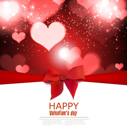 Beautiful greeting cards with red bows and copy space. Valentine's dayのイラスト素材