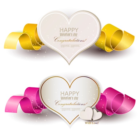 Collection of gift cards with ribbonsのイラスト素材