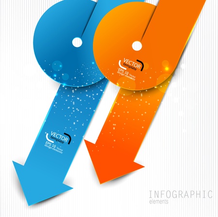 Colorful paper arrows on white backgroundのイラスト素材