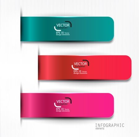 Set of bookmarks, stickers, labels, tags. Vector template for infographicsのイラスト素材