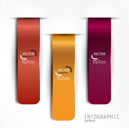 Set of bookmarks, stickers, labels, tags. Vector template for infographicsのイラスト素材