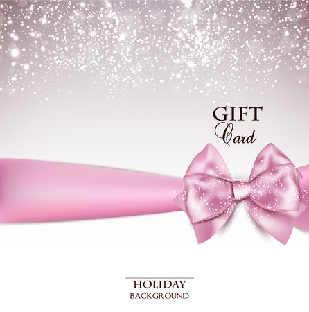 Gorgeous holiday background with pink bow and copy space.  illustrationのイラスト素材