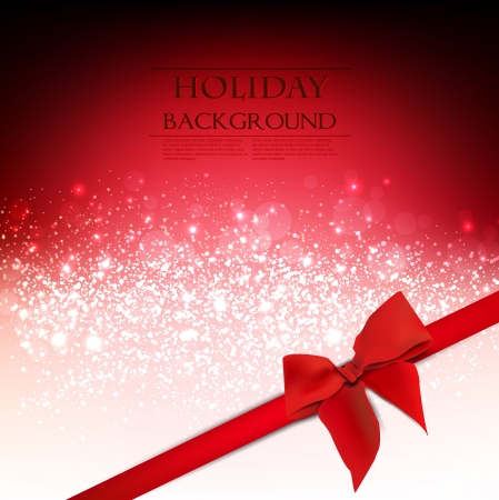 Elegant Holiday Red background with bow and place for text  Vector Illustration のイラスト素材