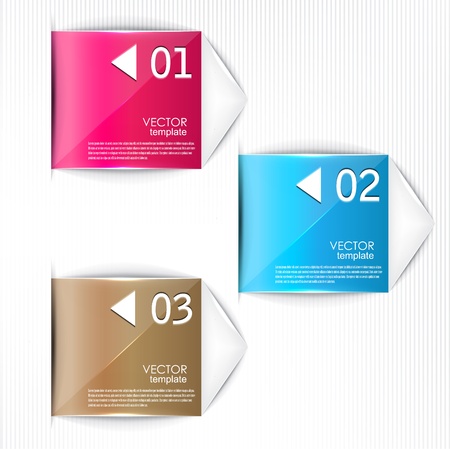 Set of bookmarks, stickers, labels, arrows,tags  Vector template for infographicsのイラスト素材
