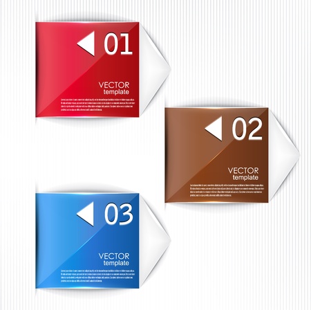 Set of bookmarks, stickers, labels, arrows,tags template for infographicsのイラスト素材