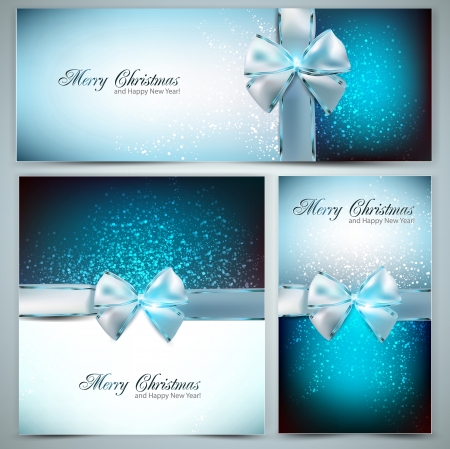 Holiday banners with ribbons. Vector background.のイラスト素材