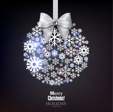 Christmas ball made from snowflakes. Christmas backgroundのイラスト素材