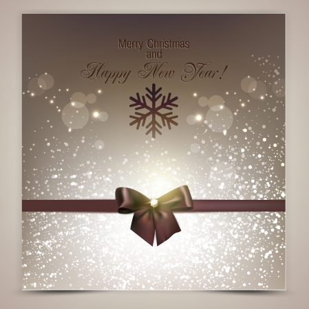 Elegant Christmas background with brown bowのイラスト素材
