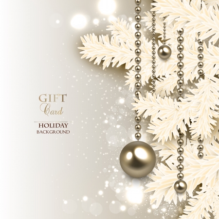 Elegant Christmas background with golden garland. Vector illustrationのイラスト素材